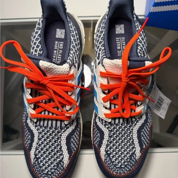 adidas Ultraboost DNA Athletic Shoes - Navy, White, and Orange - Picture 4 of 5